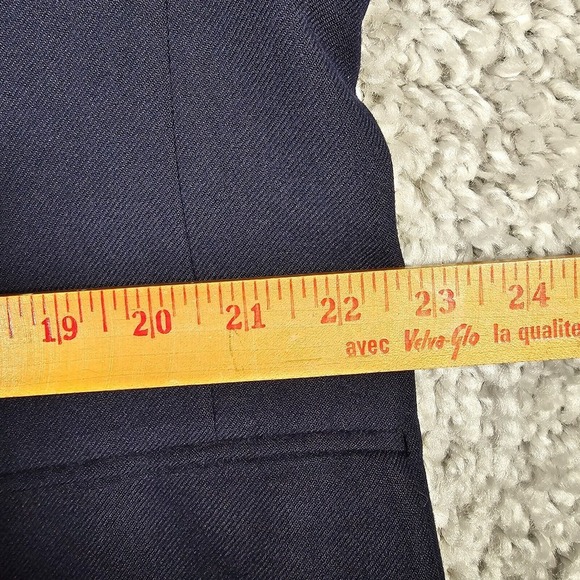 LL Bean Blazer Mens 44L Blue Polyester 2 Button Inside Zipper Pocket Vintage - Picture 13 of 16